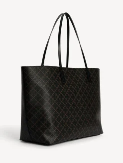 New By Malene Birger Abi tote bag med print DarkChokolate