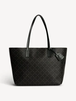 Hot By Malene Birger Abigail tote bag med print DarkChokolate