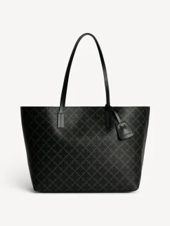 New By Malene Birger Abigail tote bag med print Charcoal