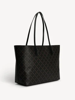 Hot By Malene Birger Abigail tote bag med print DarkChokolate