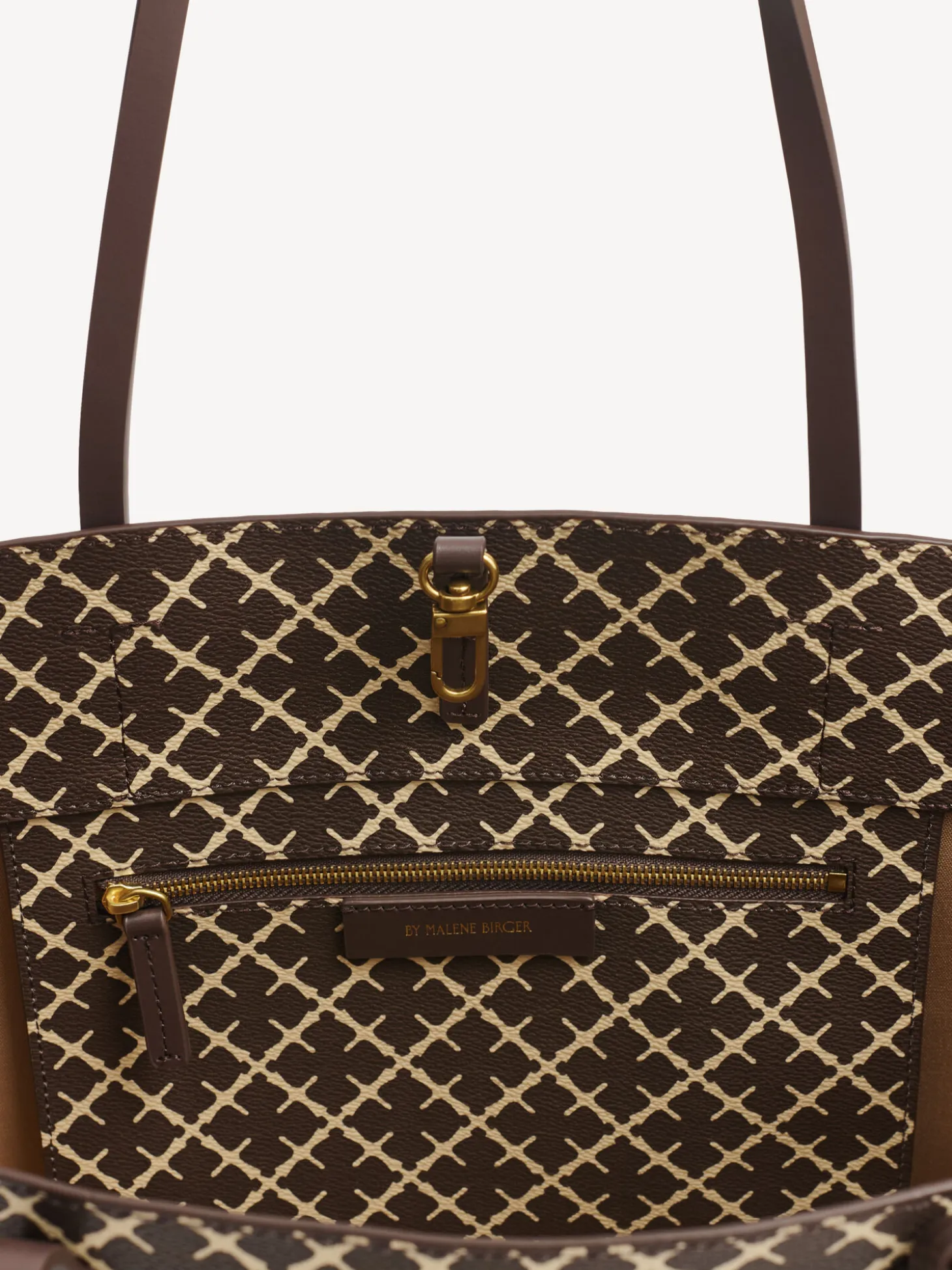 Hot By Malene Birger Abigail tote bag med print Warmbrown