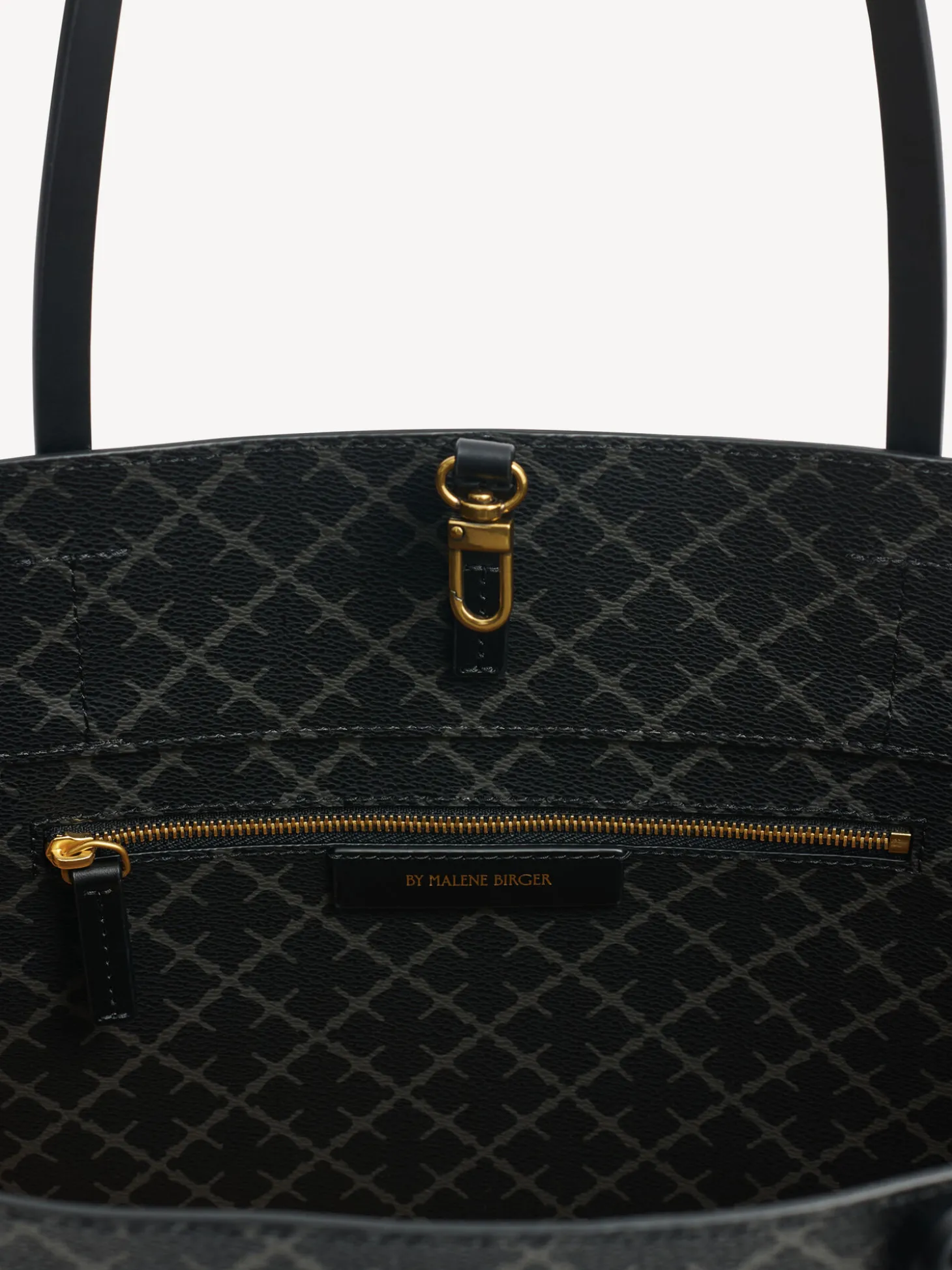 New By Malene Birger Abigail tote bag med print Charcoal