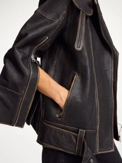 Clearance By Malene Birger Beatrisse l&aelig;derjakke Black