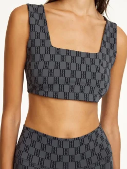 Best By Malene Birger Braga tr&aelig;ningstop MonogramBlack&Grey