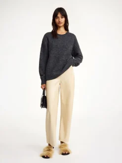 Discount By Malene Birger Briella sweater i mohair GreyMelange