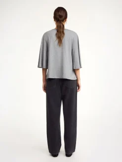 Fashion By Malene Birger Bryar T-shirt i bomuld GreyMelange