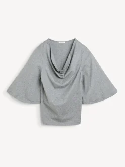 Fashion By Malene Birger Bryar T-shirt i bomuld GreyMelange