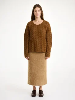 Outlet By Malene Birger Cierra sweater i kabelstrik Bison