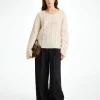 Fashion By Malene Birger Cierra sweater i kabelstrik OysterGray