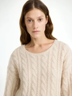 Fashion By Malene Birger Cierra sweater i kabelstrik OysterGray
