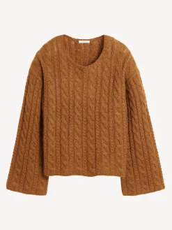 Outlet By Malene Birger Cierra sweater i kabelstrik Bison