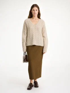 Online By Malene Birger Cimone sweater i kabelstrik OysterGray