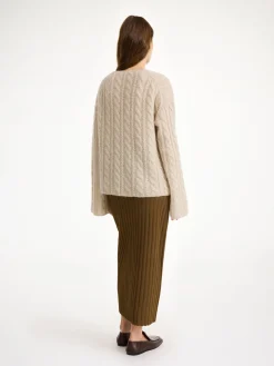 Online By Malene Birger Cimone sweater i kabelstrik OysterGray