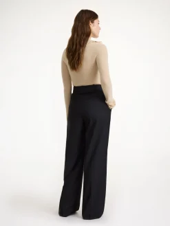 Clearance By Malene Birger Cymbaria h&oslash;jtaljede bukser Black