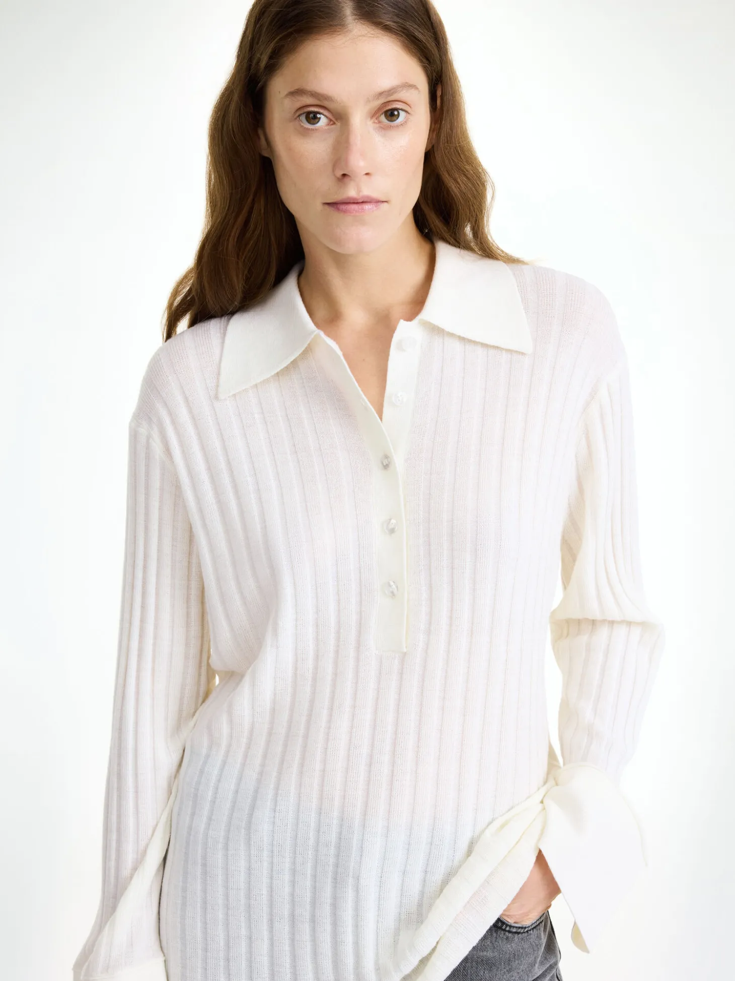 New By Malene Birger Delphine sweater i merinould SoftWhite