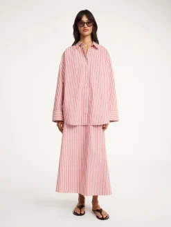 Discount By Malene Birger Derris skjorte RedWhiteStripes