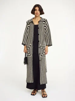 Sale By Malene Birger Dina frakke CrochetBlack&White
