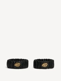 New By Malene Birger Evelo armb&aring;nd i l&aelig;der Black