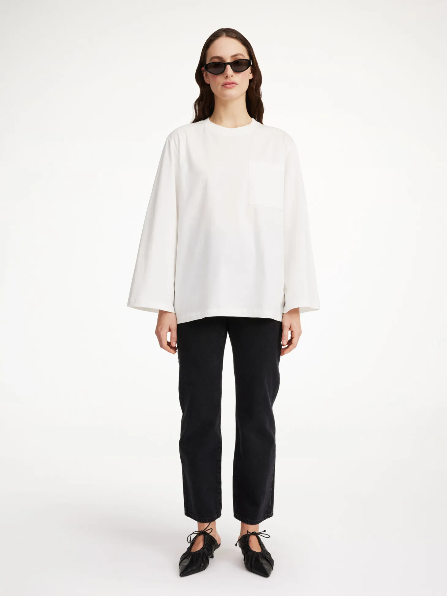 Clearance By Malene Birger Fayeh langærmet T-shirt SoftWhite