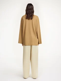 Best By Malene Birger Fayeh lang&aelig;rmet T-shirt LightBrown