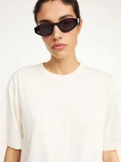 Discount By Malene Birger Fayeh T-shirt i bomuld SoftWhite