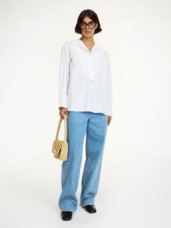 New By Malene Birger Fayette skjorte i &oslash;kologisk bomuld PureWhite