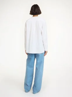 New By Malene Birger Fayette skjorte i &oslash;kologisk bomuld PureWhite