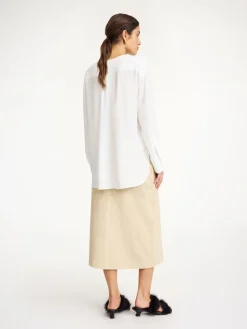 Clearance By Malene Birger Fayette skjorte i silkeblanding PureWhite