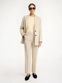 Sale By Malene Birger Igda bukser med lige ben BeigeMelange