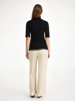 New By Malene Birger Jaxa top i uldblanding Black