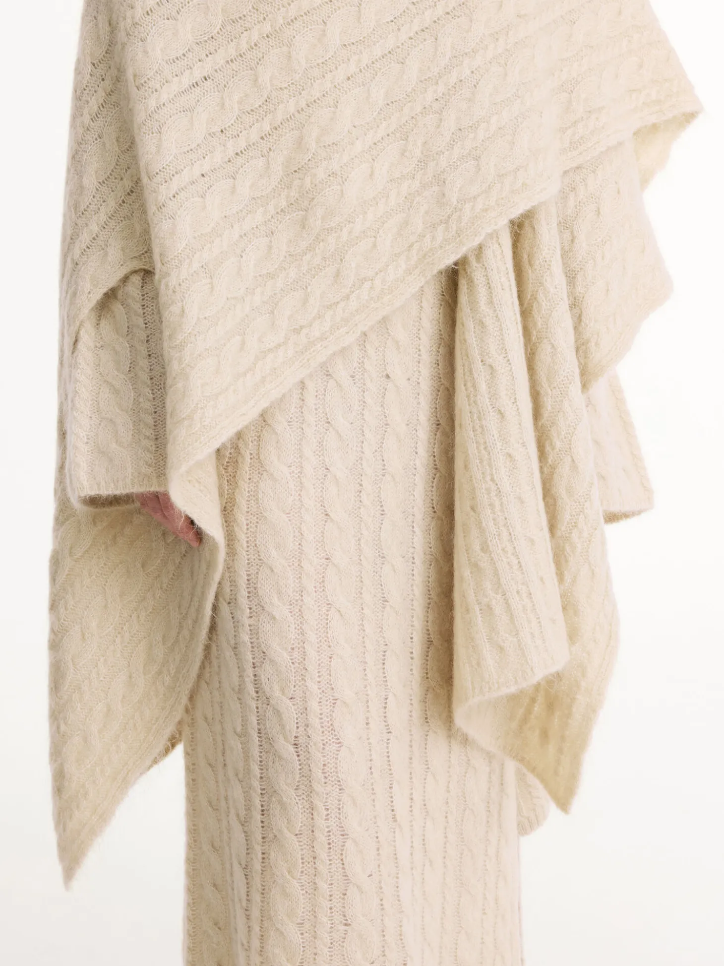 Clearance By Malene Birger Kassillas poncho i uldblanding OysterGray