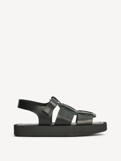 Outlet By Malene Birger Kleva l&aelig;dersandaler Black