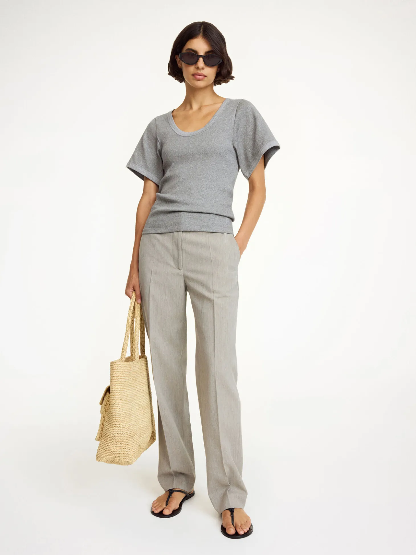 Sale By Malene Birger Lunai T-shirt GreyMelange