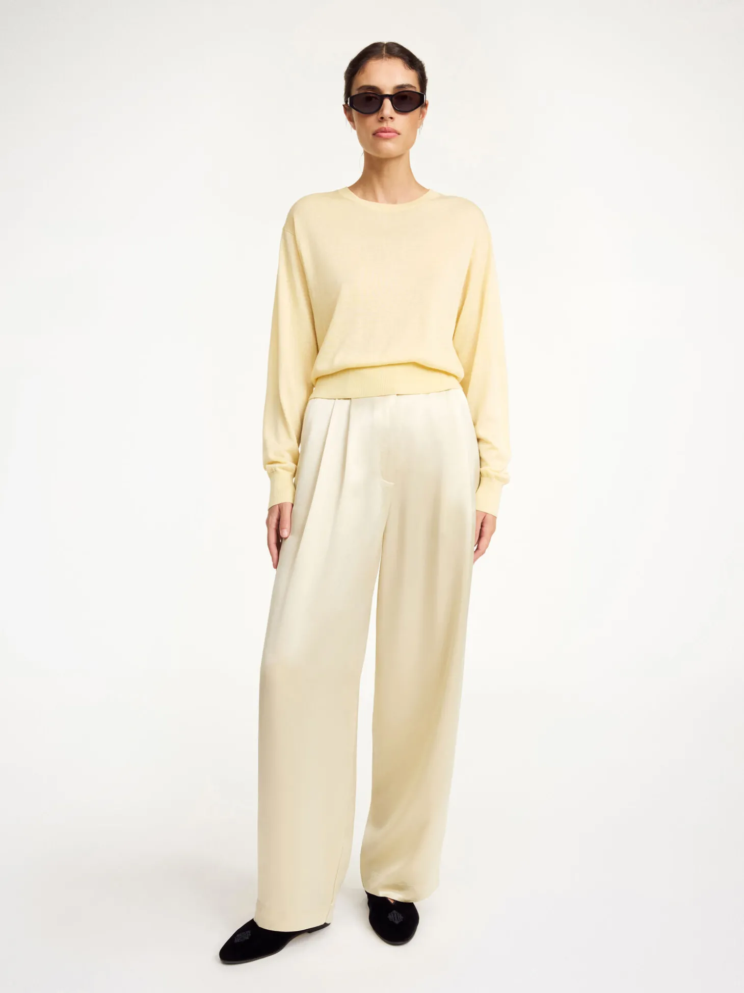 Fashion By Malene Birger Mantea sweater i uldblanding SeaMist