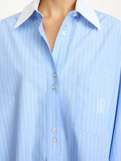Sale By Malene Birger Maye skjorte BlueIrisStripeBig