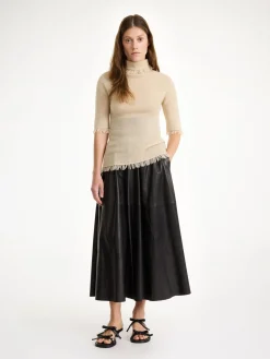 New By Malene Birger Mivilo midinederdel i læder Black