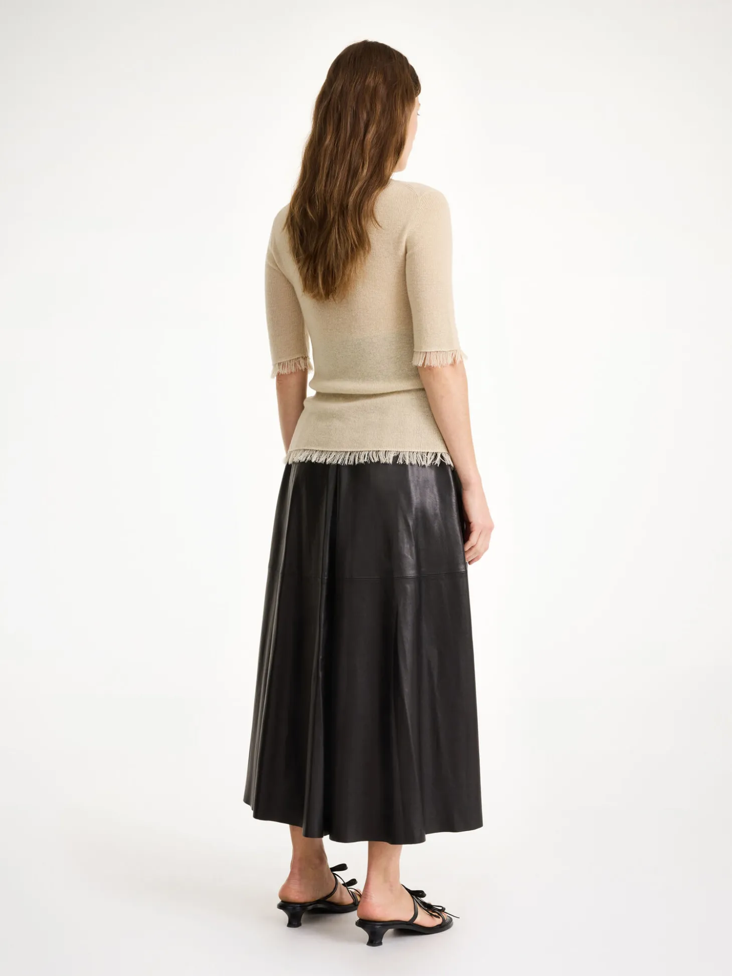 New By Malene Birger Mivilo midinederdel i læder Black