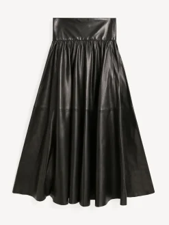 New By Malene Birger Mivilo midinederdel i læder Black