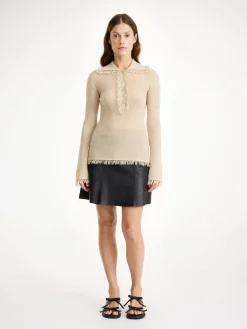 Hot By Malene Birger Naommi mininederdel i l&aelig;der Black