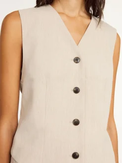 Discount By Malene Birger Occa vest BeigeMelange