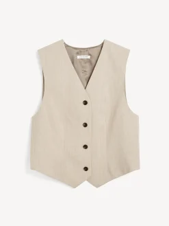 Discount By Malene Birger Occa vest BeigeMelange