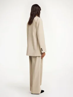 Fashion By Malene Birger Ophie enkeltradet blazer BeigeMelange