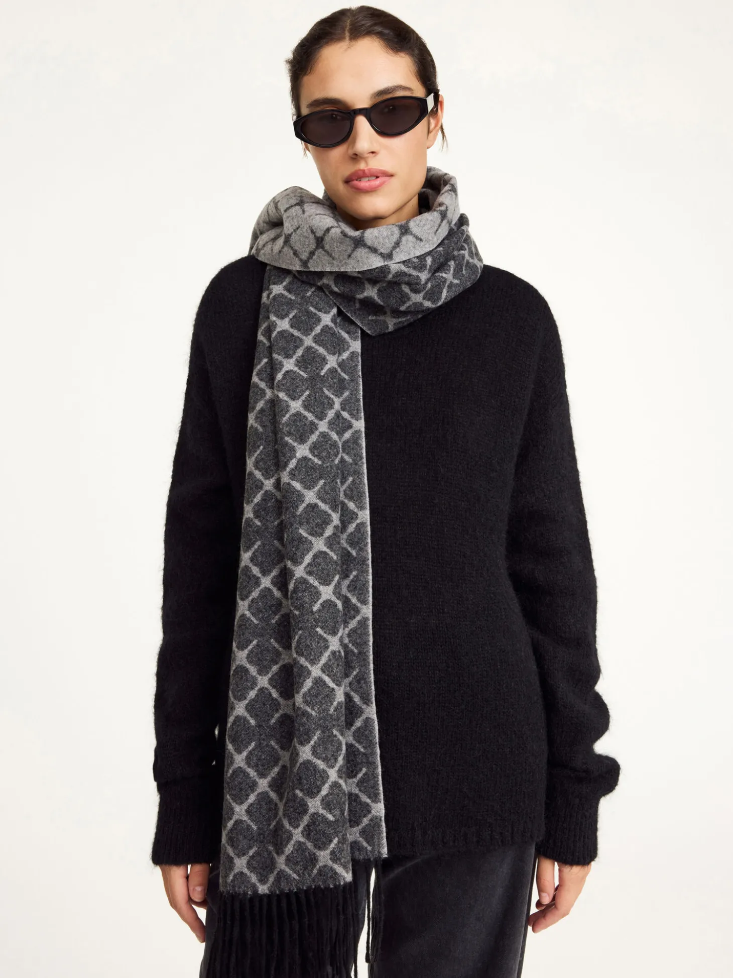 Sale By Malene Birger Ortega tørklæde i kashmir-blanding LightGreyMelange