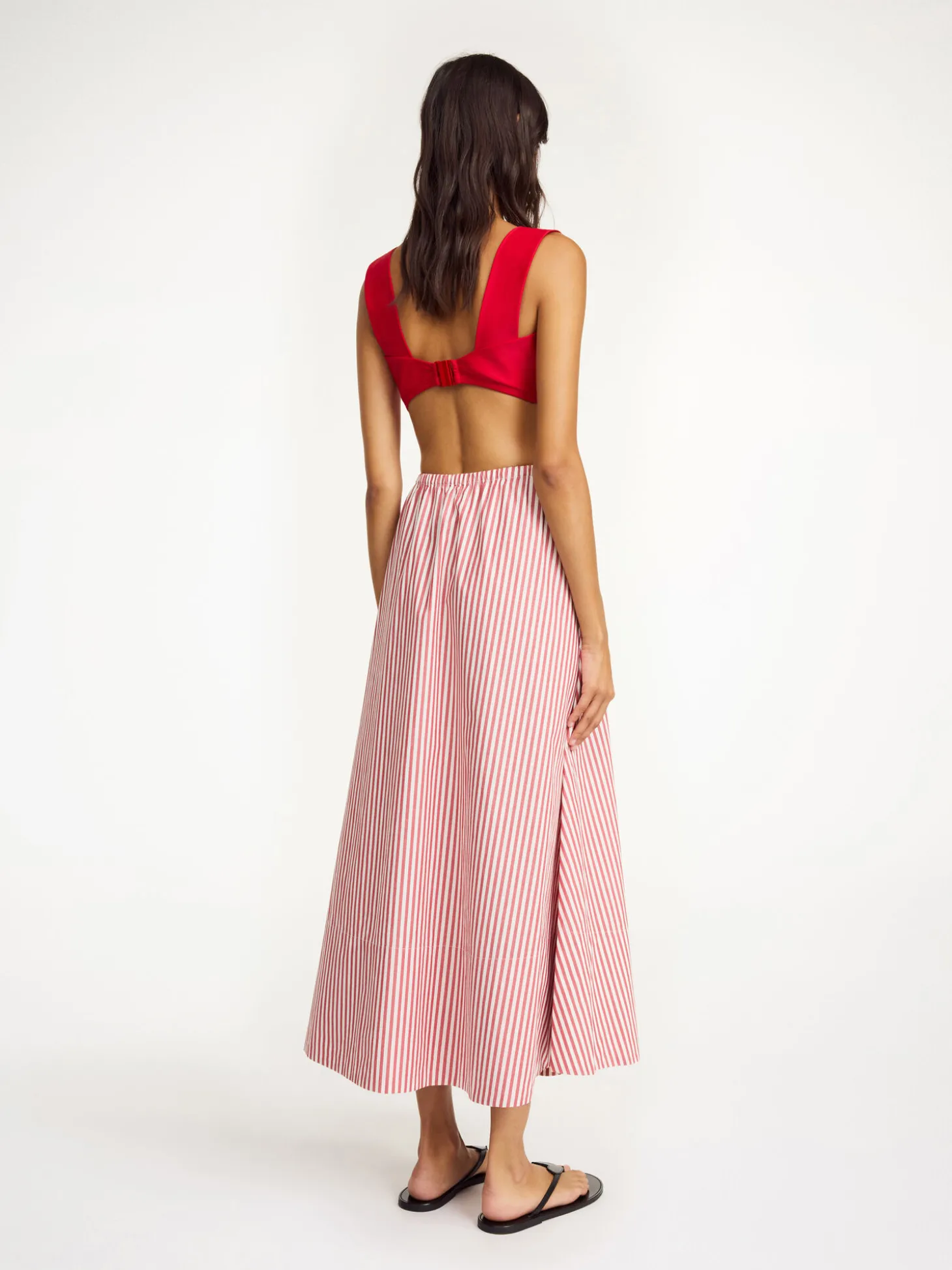Discount By Malene Birger Pheobes nederdel i økologisk bomuld RedWhiteStripes