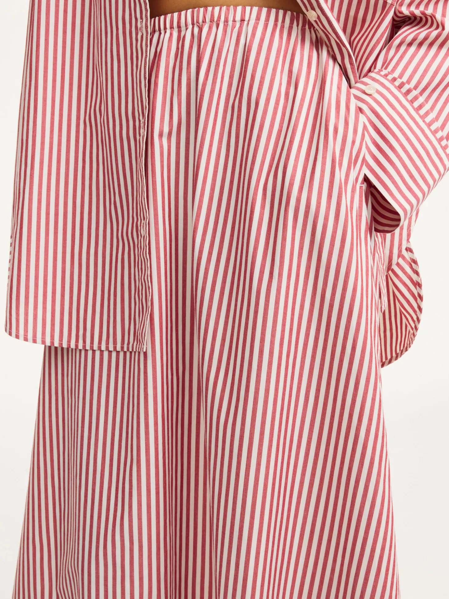 Discount By Malene Birger Pheobes nederdel i økologisk bomuld RedWhiteStripes