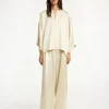 Best By Malene Birger Piscali bukser med brede ben OysterGray
