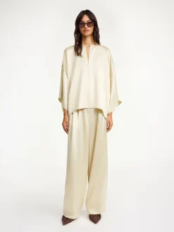 Best By Malene Birger Piscali bukser med brede ben OysterGray