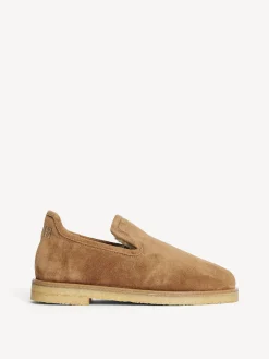 Sale By Malene Birger Romine slippers i ruskind TobaccoBrown