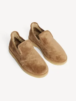 Sale By Malene Birger Romine slippers i ruskind TobaccoBrown