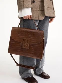 Discount By Malene Birger Ronlas skuldertaske i l&aelig;der Bison